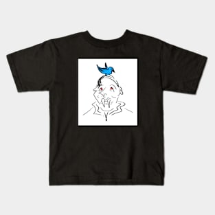 A vampire with a bird on its head Kids T-Shirt